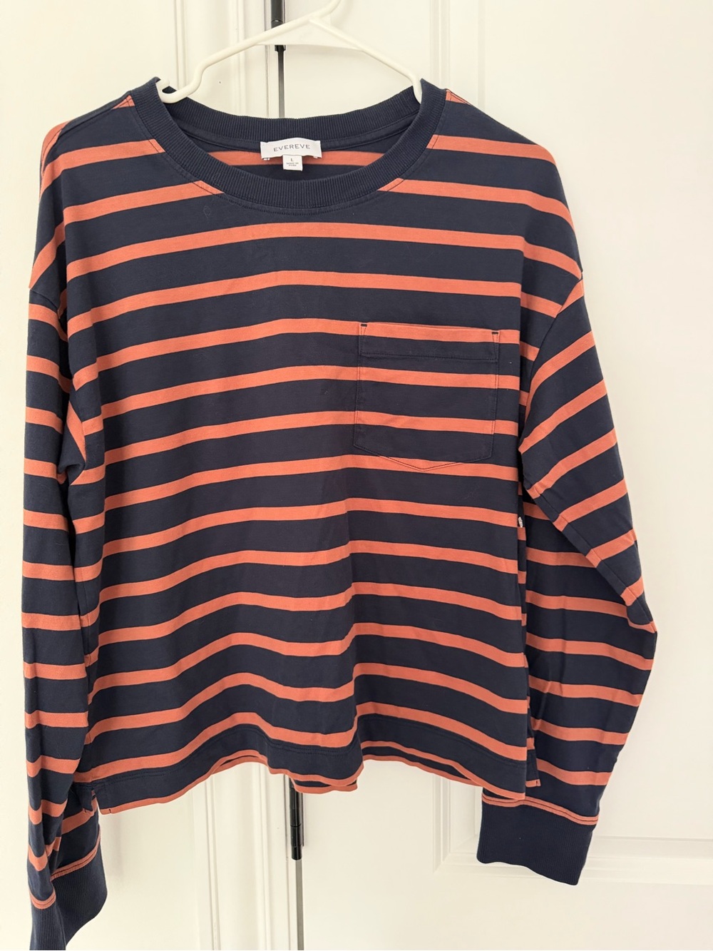 EVEREVE Striped Long Sleeve Pocket Top –